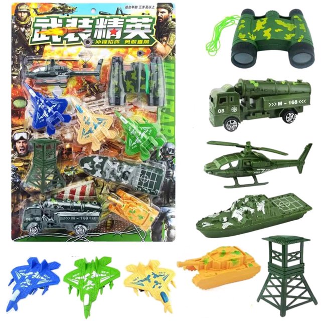 Cyber of Monday Deals Black of Friday Deals kkbbma Deals Army Toys - Soldier Toys Military Play Set 9 Piece Modern Frontline Fighter Jets Helicopters Vehicles Battleships Model Accessories War Games