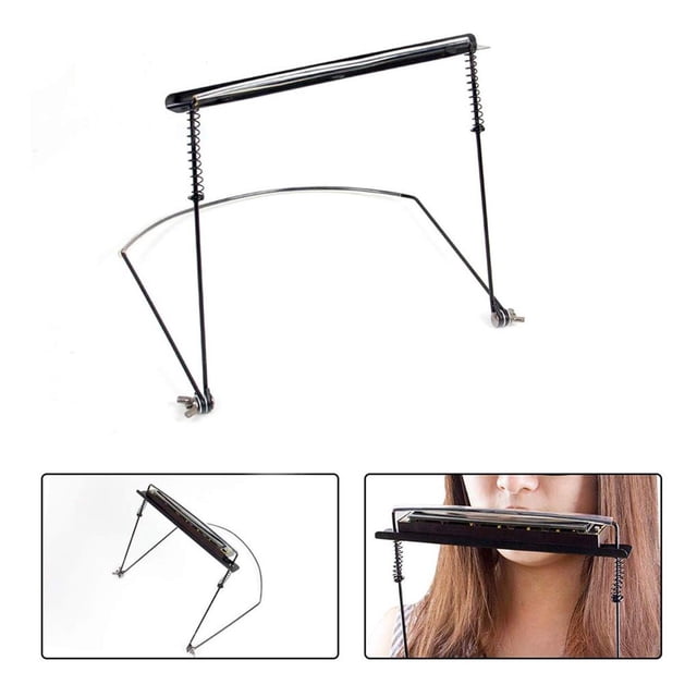 Soporte Para Armónica Soporte Ajustable Para El Cuello De La Armónica Soporte Para El Órgano De La Boca Estante De Metal Para Armónica De 10 Orificios Y 24 Orificios Vogacara EL010809-00
