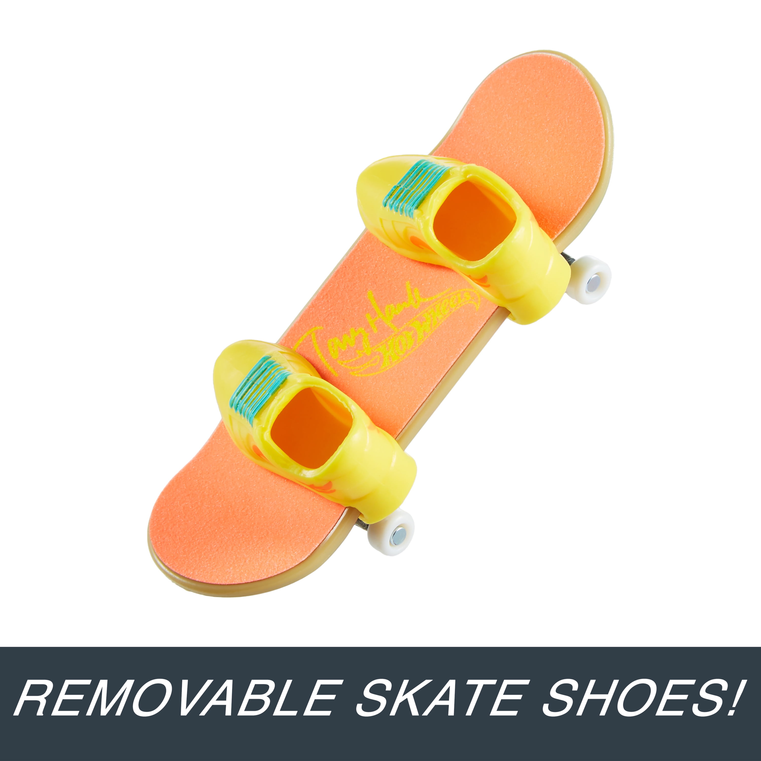 Hot Wheels Skate Neon Bones Tony Hawk Set of 4 Fingerboards and 2 Pairs of  Skate Shoes 
