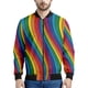 thumbnail image 2 of Chaqueta con estampado geométrico colorido de arcoíris para hombre, sudadera con rayas estampadas en 3D, chaqueta bomber urbana con cremallera, tops y abrigos, 2 of 5