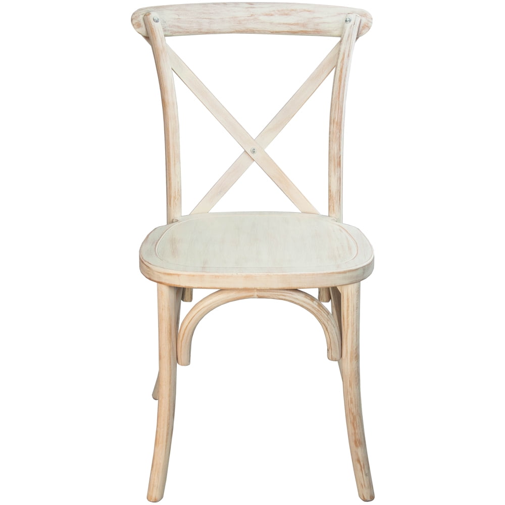 Merrick Lane X-Back Bistro Style Wooden High Back Dining Chair, Lime Wash