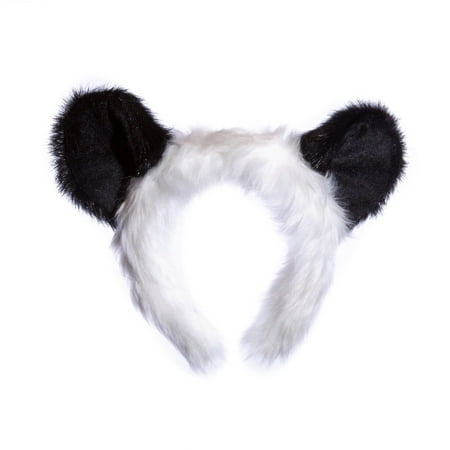 Wildlife Tree Plush Panda Bear Ears Headband Accessory for Panda Costume, Cosplay, Pretend Animal Play or Safari Party Costumes