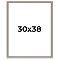 30x38 Frame Grey Real Wood Picture Frame Width 1.25 inches | Interior Frame Depth 0.5 inches | Hans