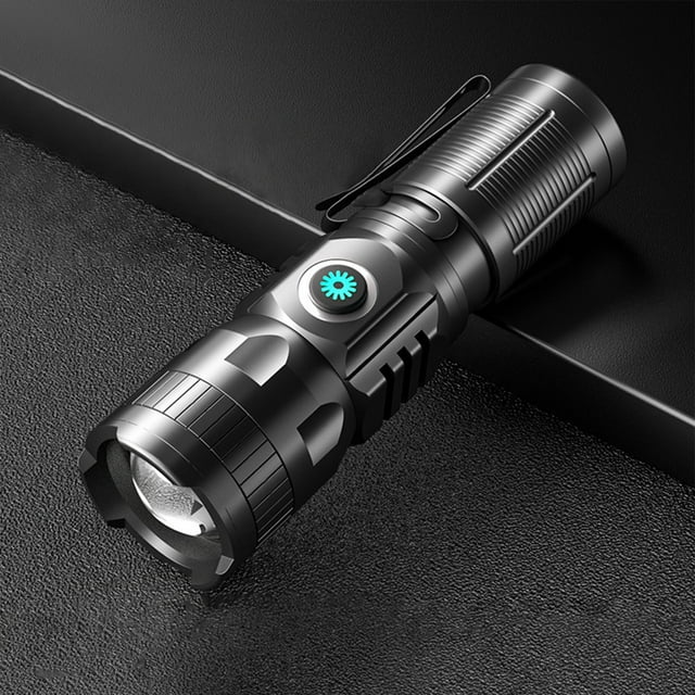 Linterna LED 10000 lúmenes Chip M77 recargable | Linterna de alta potencia con zoom de 4 modos | Aluminio de aviación IPX6 resistente al agua | USB recargable | Uso de emergencia al aire libre |