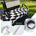 thumbnail image 5 of Golf Cart Seat Covers for 2 Seater,Black and White Checkered Microfiber Cart Seat Towel Blanket,Modern Irregular Geometric Absorbent Breathable Non Slip Bench Seats Protector for Golf Course 51"x31", 5 of 9