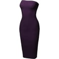 thumbnail image 3 of FashionOutfit Women's Sexy Scuba Crepe Tube Top Body-Con Tight Fit Midi Dress, 3 of 4