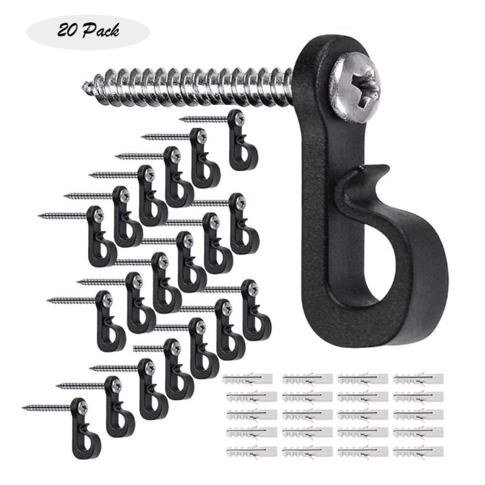 Q Hanger Hooks for Outdoor String Lights, Ladder Hook Christmas Light Hooks with Screw, Indoor