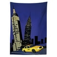 thumbnail image 3 of Ambesonne City Tablecloth Rectangular Table Cover, Taxi New York American, 60"x90", Violet Blue Yellow Black, 3 of 4