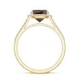 thumbnail image 3 of 925 Sterling Silver Cushion Shaped Garnet Halo Ring, Moissanite Engagement Ring in Yellow Gold Plated| January Birthstone Wedding Ring, Birthday, Anniversary Jewelry, Ring Size 8, 3 of 4