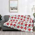 thumbnail image 2 of Yiaed Sweet Red Fruit Print Blanket Throw Blanket Soft Cozy Flannel Blanket for Home Bed Sofa Couch Chair-40"x30", 2 of 6