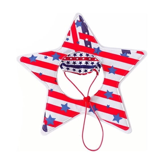 Independence Day Dog Pet Accessories Five Pointed Star Dog Scarf Neckwear Red White Blue 1 Pack