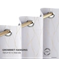thumbnail image 2 of Deconovo White Blackout Curtains Golden Wave Line with Dots Grommet Blackout Printed Curtains for Bedroom 42 x 63 inch Greyish White 2 Panels, 2 of 7