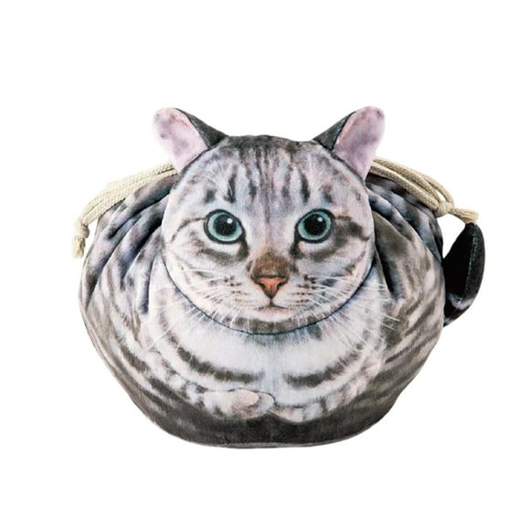 Cosmetic Bag Category Drawstring Cat Makeup Bag for Travel and Storage - Cat Enthusiast Flat Cosmetic Pouch for Women Unique Travel Organizer Tote Everyday Beauty