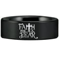 thumbnail image 3 of Tungsten Faith Over Fear Cross Ring, 3 of 5