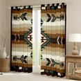thumbnail image 2 of Rustic Bohemian 30%-50% Blackout Curtains 42"Wx63"L American Southwestern Window Curtains Boho Western Aztec Exotic Curtains & Drapes Men Country Farmhouse Curtains 2 Panels, 2 of 6