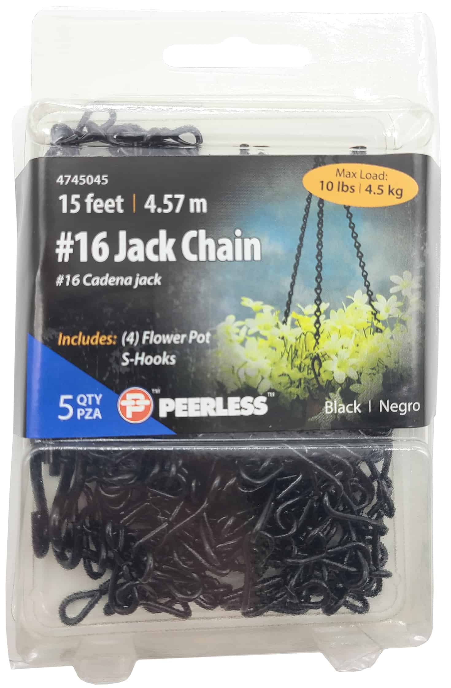 Peerless Chain #16 Black Jack Chain Kit 15', #4745045
