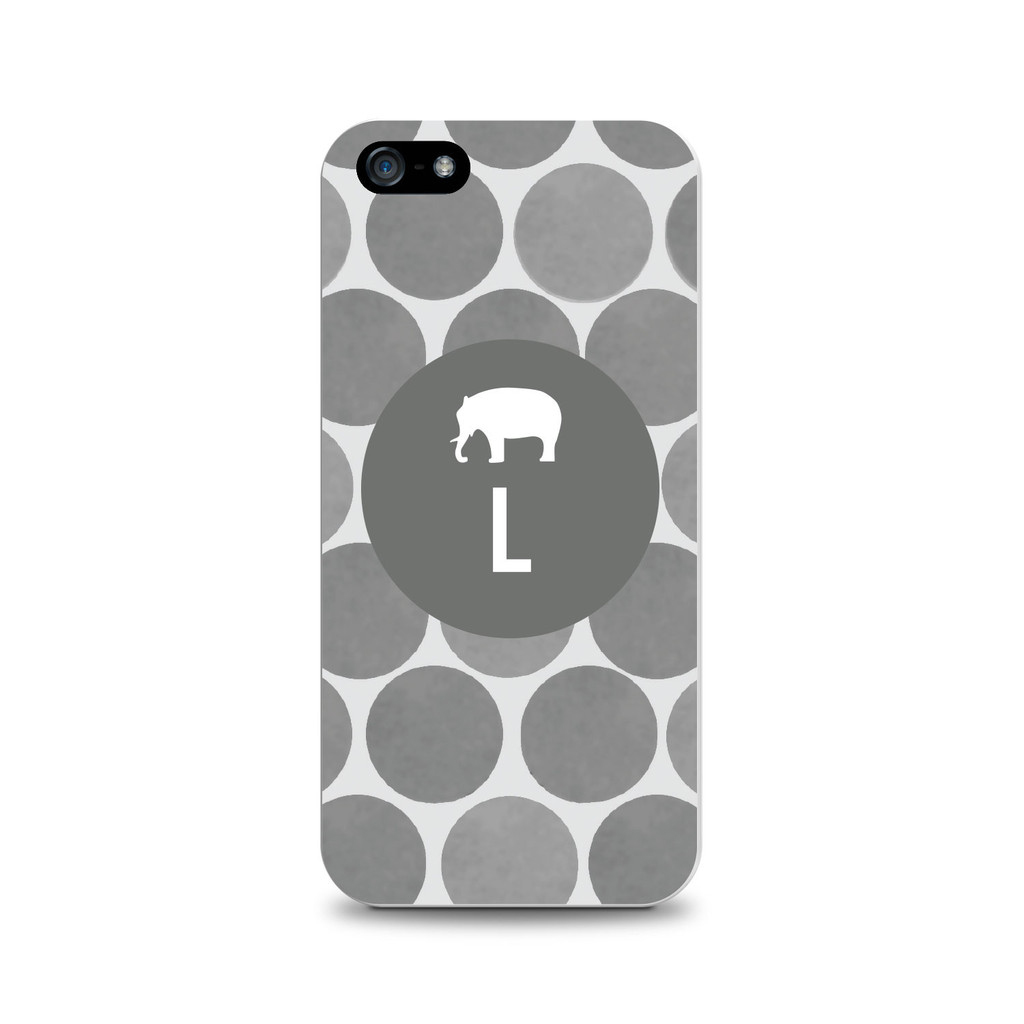 Critter Collection iPhone 5 Case, DOTS, Grey Elephant