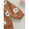 thumbnail image 6 of GXFC Kids Girl Fall Outfits Clothes 6M 12M 18M 2T 3T Children Girl Long Sleeve Floral Sweatshirt Tops and Drawstring Pants 2Pcs Casual Autumn Clothing Set for Toddler Baby Girl, 6 of 8