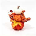thumbnail image 2 of 3-Tier Stacked Artificial Speckled Pumpkin Table Decor with Maple Leaves and Berries Thanksgiving Centerpiece, 2 of 6