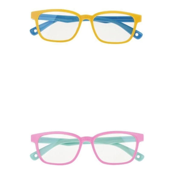 2 Piezas Para Niños, Con , Anti luz de color azul, Suave, Con Montura De Silicona, Gafas De 2 Colores