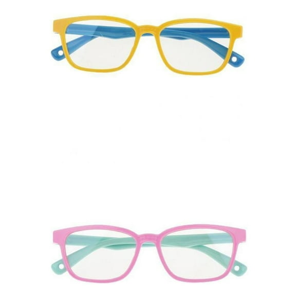 2 Piezas para Niños, con , Anti luz de color azul, Suave, con Montura de Silicona, Gafas de 2 Colores