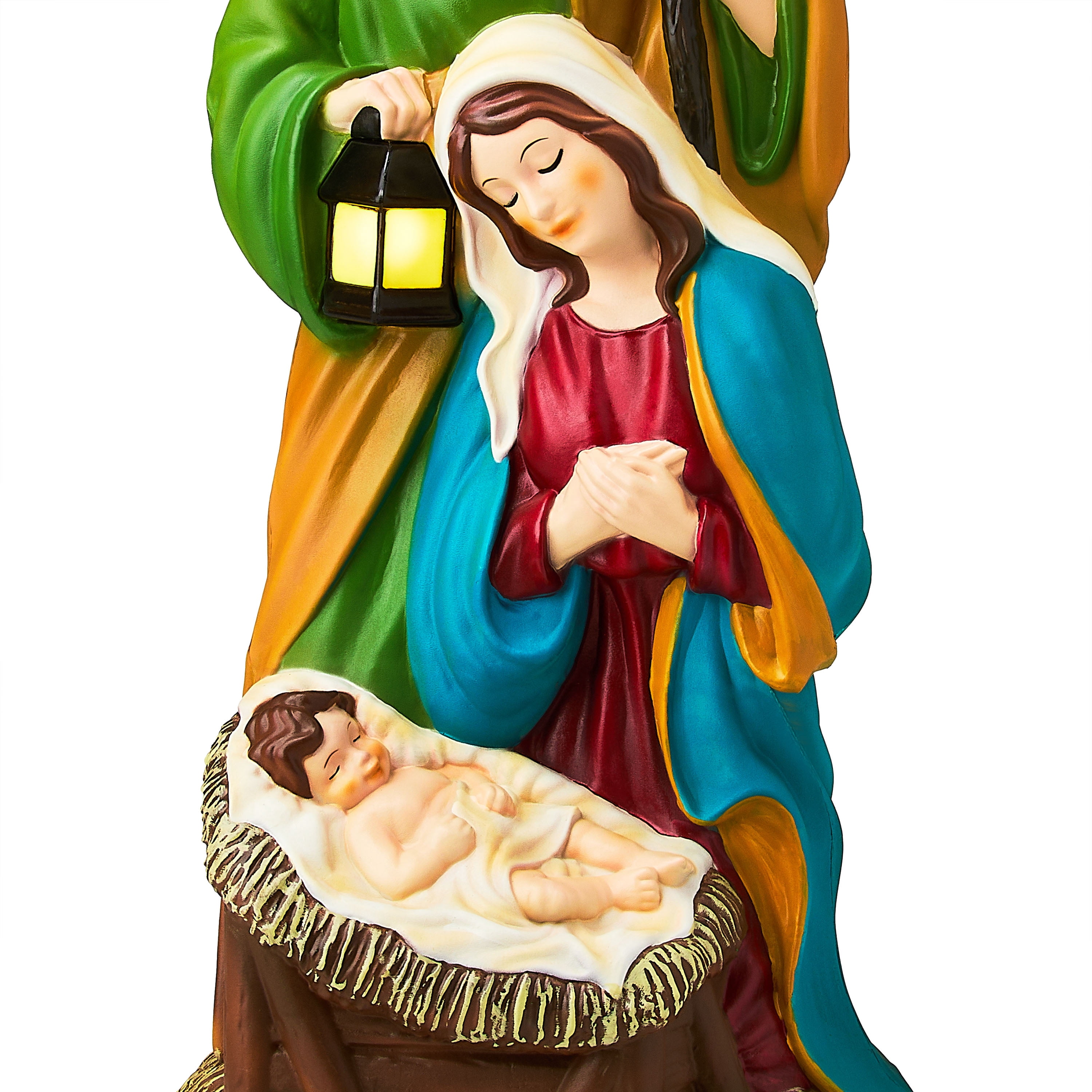 Indoor and Outdoor Nativity Scene Characters Blow Mold with LED Lantern, 32", by Holiday Time