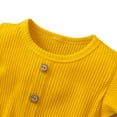 thumbnail image 4 of PENGXIANG Girls Sunflower Printing Stitching Ruffles Fly Sleeve A-line Dress Yellow 2-3 Years, 4 of 6