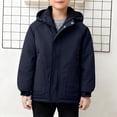 thumbnail image 1 of Parkas de manga larga, chaqueta con capucha y bolsillos para niños de tallas medianas y grandes, chaqueta tipo cárdigan., 1 of 6