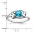 thumbnail image 2 of Auriga Fine Jewelry 925 Sterling Silver Rh-plated White and Blue Topaz Sue Ring for Women Size 7, 2 of 5