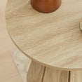 thumbnail image 5 of Wirrytor Farmhouse Small Pedestal End Table, Round Martini Table, Rustic Drink Table,Accent Side Table for Living Room Bedroom,Natural Wood, 5 of 8