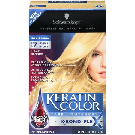 Schwarzkopf Keratin Color Care Lighteners Permanent Hair Color Cream, Light (The Best Platinum Blonde Hair Dye)