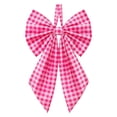 thumbnail image 2 of Under 4$! Pink Gingham Christmas Tree Topper Bow, 9.8 x 7.1 Inch Large Plaid Christmas Bow with Hanging Loop, Wreath Bow for Tree Door and Holiday Party Decor, 2 of 4