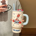 thumbnail image 2 of Taza de gran capacidad de Bob Esponja, taza de paja bonita para parejas, Taza de cerámica para el hogar, taza de café, regalo para mujeres, 2 of 5