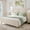Beige, variant on HOMSHADE Queen Size Bed Frame with 51" Tall Headboard, Upholstered Corduroy Platform Bed, Easy Assembly, No Box Spring Needed, Beige