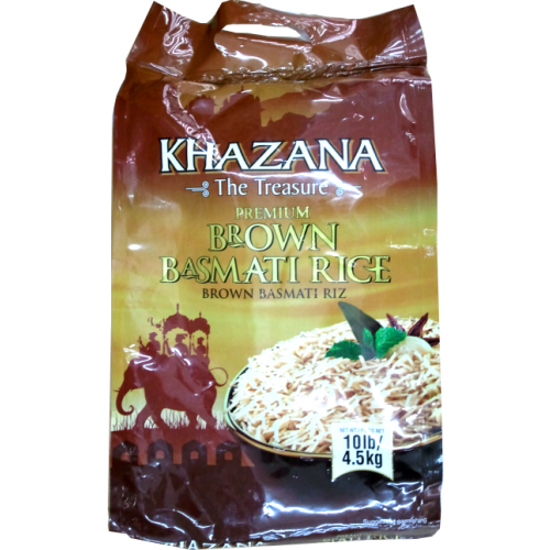 Pack Of 3 Khazana Brown Basmati Rice 10 Lb (4.5 Kg)