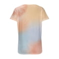 thumbnail image 5 of Jewelreauty Women's Casual V Neck Shirts Summer Short Sleeve Tie-Dye Tunic Tops 2025 Loose Tee Blouses (S, Light Blue), 5 of 5