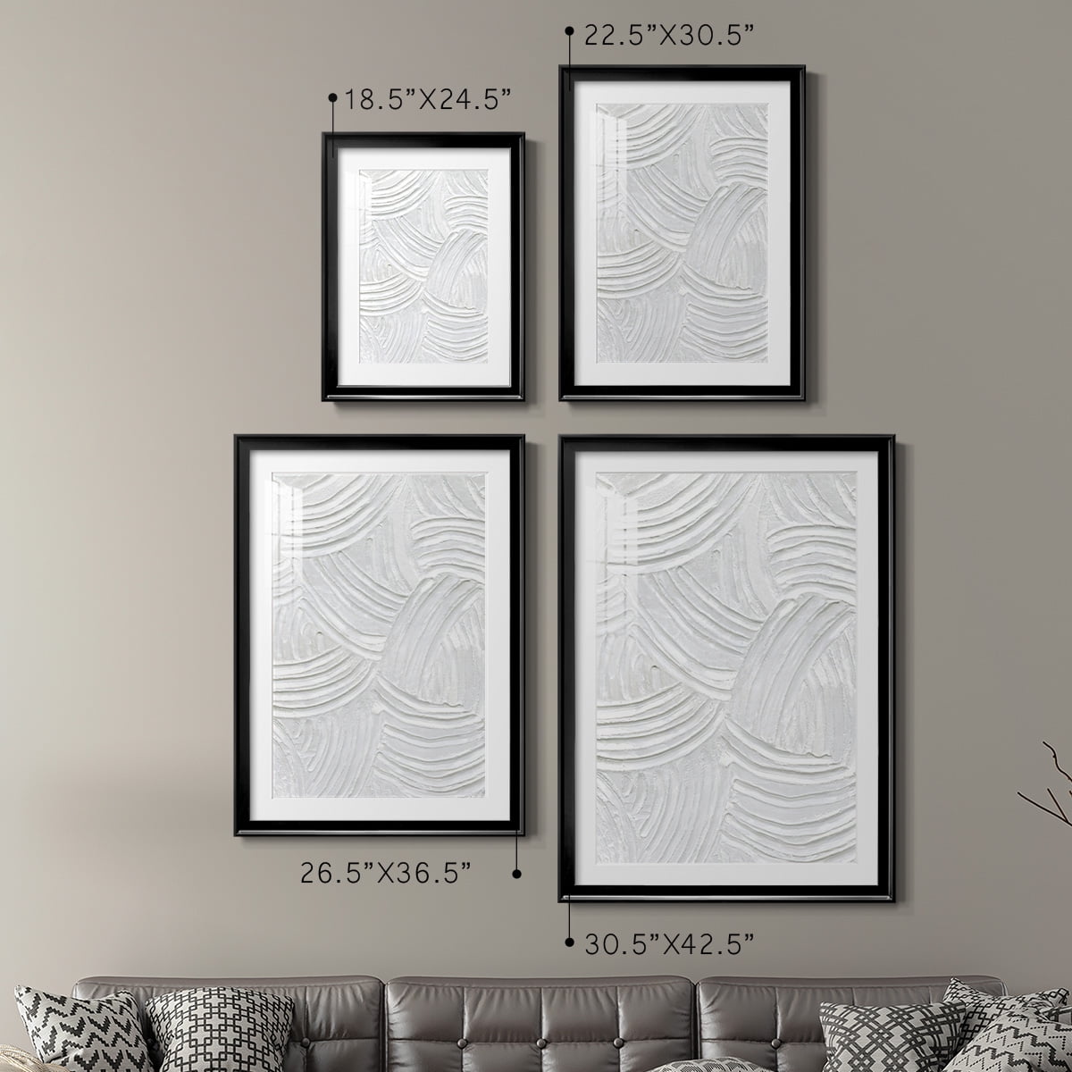 Wexford Home Sandstone Grooves I Premium Framed Print, 22.5" x 30.5" - Ready to Hang, Black (Set of 2)