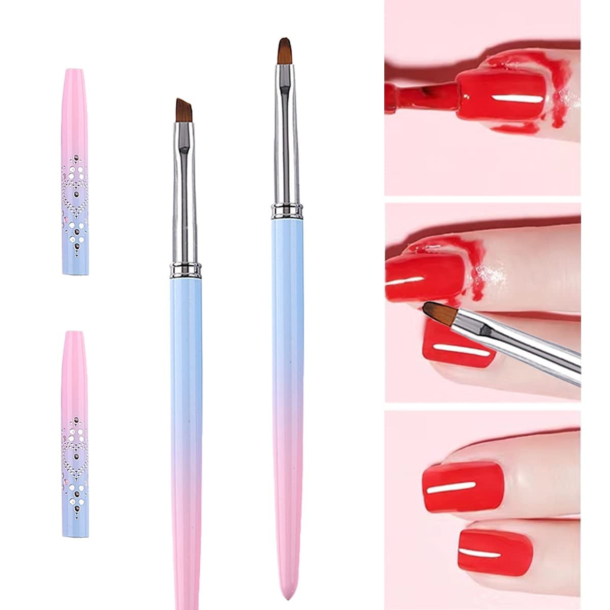 2 Pack Nail Polish Clean up Brush, TRIANU Clean up Brush for Gel Nail