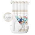 thumbnail image 2 of Blue Starfish Beach No Hook Shower Curtain Waterproof,Bathroom Curtains with Snap in Liners and See Through Top Window,Summer Coral Conch Coastal Retro Beige Hotel Bathtub Curtains Shower 54"Wx78"L, 2 of 8