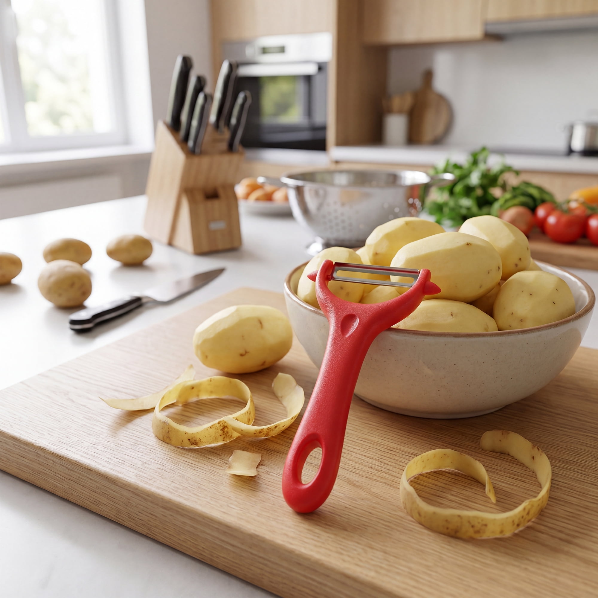 Unique Bargains Plastic Fruit and Potato Peeler with Ergonomic Handle Red 5.8x3x1 inch