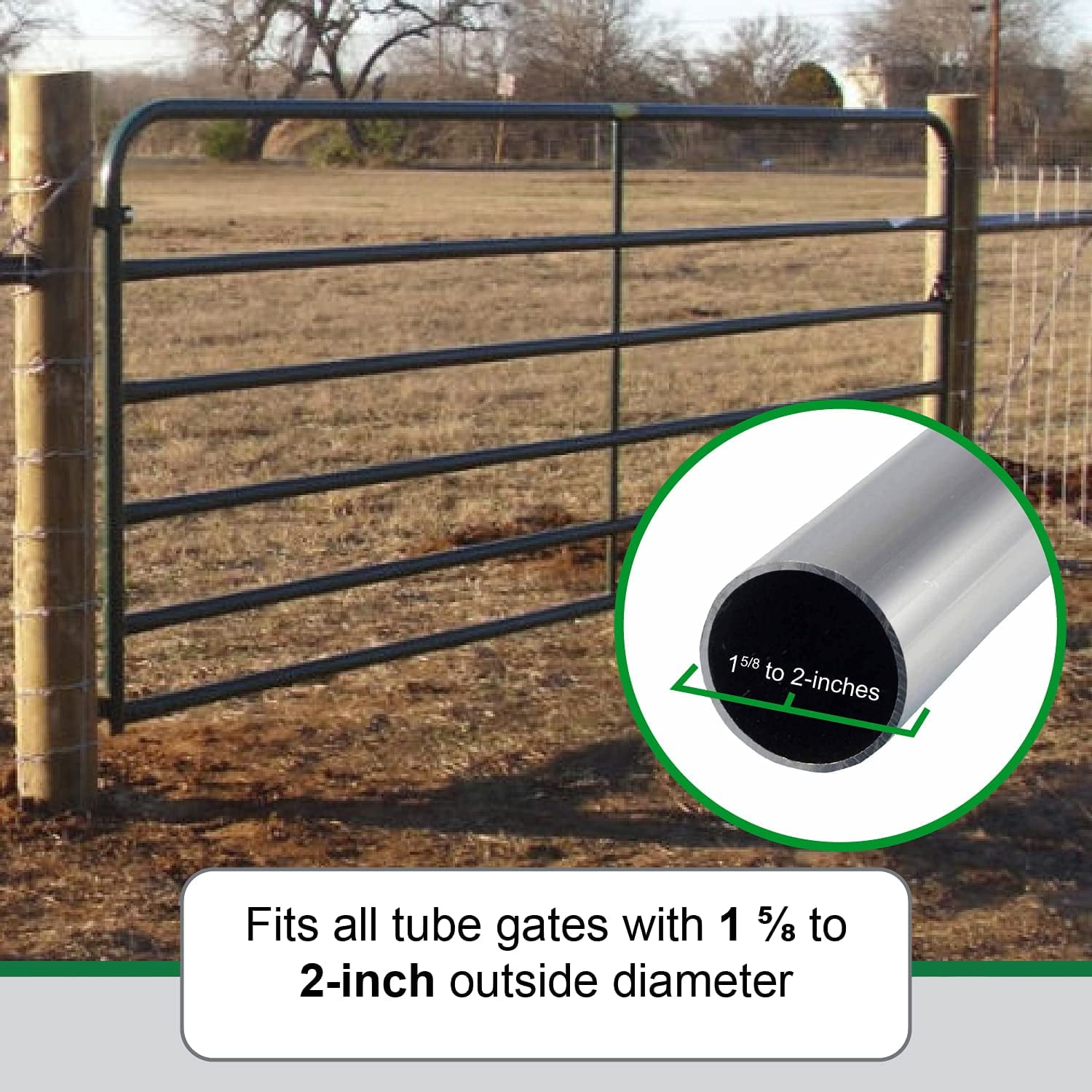 YF Powerfields Heavy-Duty One-Way Lockable Gate Latch for 1 5/8"-2" Tubing