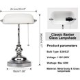 thumbnail image 2 of FIRVRE Bankers Lamp White Shade, Bankers Desk Lamp Library Lamp with Pull Chain, Vintage Desk Lamp for Office, Study Room, 2 of 13