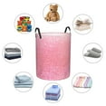 thumbnail image 4 of Rateoe Sparkly Pink Glitter Pattern Round Laundry Hamper Basket, Tall Hamper Basket for Blanket Storage, Nursery Clothes Hamper for Laundry in Bedroom and College Dorm-Small, 4 of 6