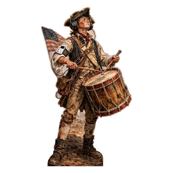 H25952 Revolutionary War American History Drummer MP3 Player Cardboard Cutout Standee Standup