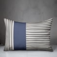 thumbnail image 3 of Creative Products Blue Color Block Linen 14x20 Spun Poly Pillow, 3 of 3
