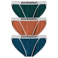 thumbnail image 2 of TANBOM Men's Bulge Enhancing Triangle Thong Nylon Underwear Green/Blue/Brown XL 3-Pack, 2 of 6