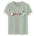 thumbnail image 3 of LUOGENLI T-shirts pour Femmes T-shirts à Manches Courtes à Imprimé Floral à la Mode pour Célébration de Jour / Haut à Col Rond 4xlt T-shirts Graphiques pour Femmes T-shirts de la Saint-Valentin Vert Clair G, 3 of 3