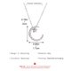 thumbnail image 5 of Colección Luna y Estrella Plata de Ley Collar con Colgante de Circonia Transparente Cadena de Ondas de Agua, 5 of 5