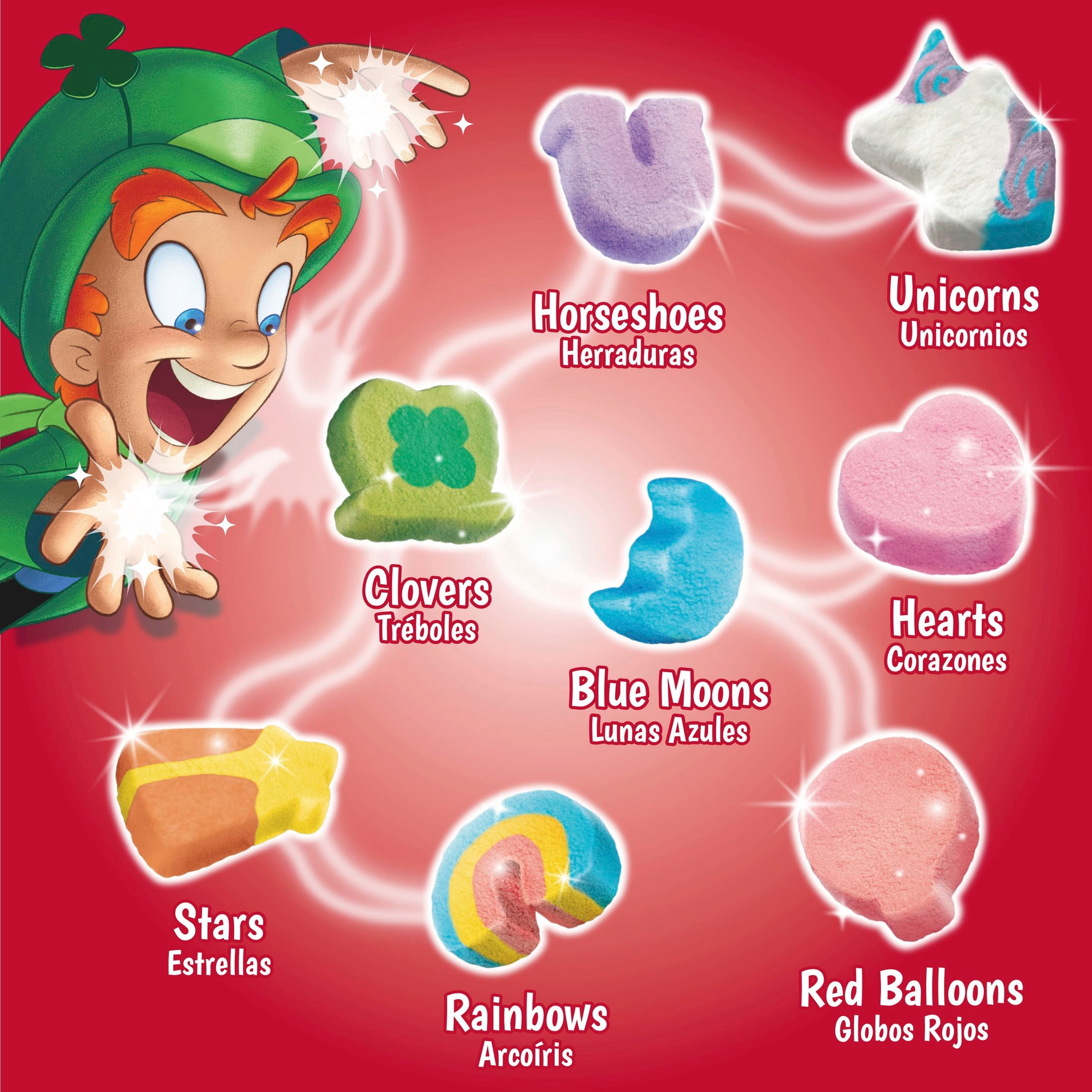 (6 pack) Lucky Charms Gluten Free Cereal with Marshmallows, Kids Breakfast Cereal Bag, 32 oz