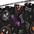thumbnail image 3 of Halloween Pumpkins Skulls and Bats Shower Curtain 72"x72" ,Bathroom Decorative Shower Curtains Set with 12 Hooks,Modern Waterproof Washable Shower Curtain, 3 of 6